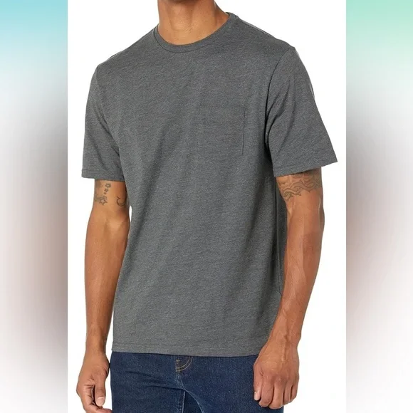 NWT Amazon Essentials Men's Regular-Fit Short-Sleeve Crewneck Pocket T-Shirt, - Picture 2 of 5